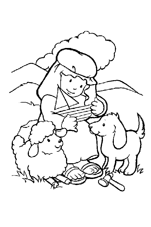 Desenho de Pastora de ovelhas para colorir - Tudodesenhos