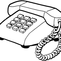 Desenho de Telefone com dígitos para colorir