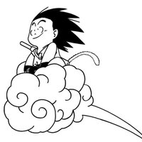 Desenho de Dragon Ball Z na nuvem para colorir