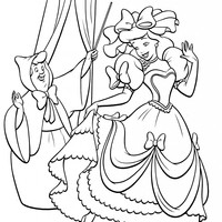 Desenho de Cinderela pronta para o baile para colorir
