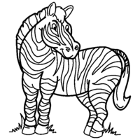 Desenho de Zebra fofinha para colorir