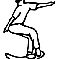 Desenho de Número 5 com skate para colorir
