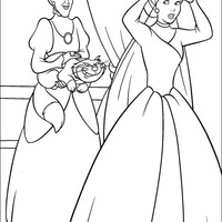 Desenho de Madrasta com Cinderela para colorir