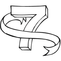 Desenho de Número 7 para colorir