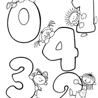 Desenho de Números de 0 a 4 para colorir