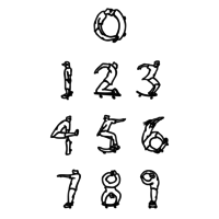 Desenho de Números de 0 a 10 com skate para colorir
