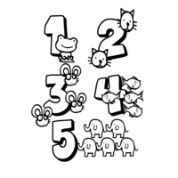 Desenho de Números de 1 a 5 para colorir