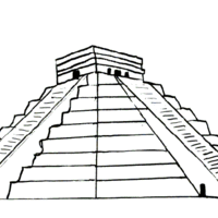 Desenho de Pirâmide maia para colorir
