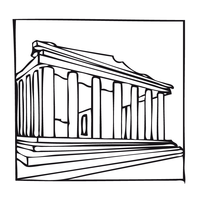 Desenho de Acrópole de Atenas para colorir