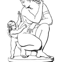 Desenho de Afrodite deusa grega para colorir