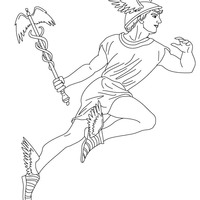 Desenho de Hermes para colorir