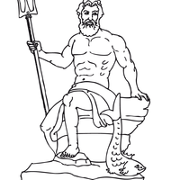 Desenho de Poseidon para colorir