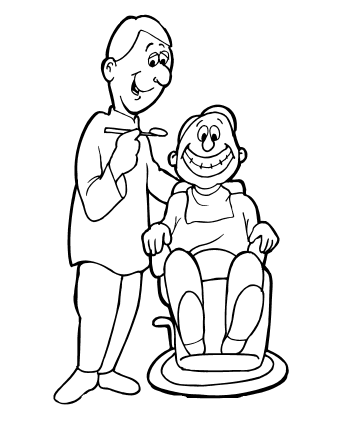 Desenho de Dentista e paciente para colorir Tudodesenhos