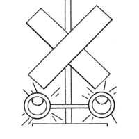 Desenho de Sinal de trânsito para trens para colorir