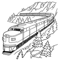 Desenho de Trem com vagões para colorir