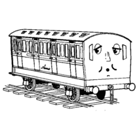 Desenho de Vagão antigo de trem para colorir