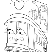 Desenho de Vagão de trem para colorir