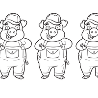 Desenho de Conto infantil dos Três Porquinhos para colorir