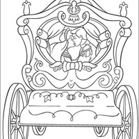 Desenho de Príncipe e princesa na carruagem para colorir