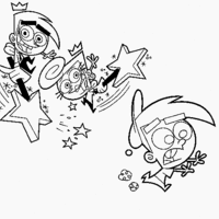 Desenho de Wanda correndo atrás de Timmy para colorir
