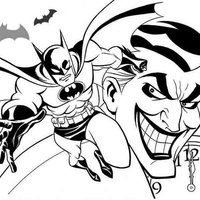 Desenho de Batman e Coringa para colorir