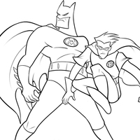 Desenho de Batman e Robin super-heróis para colorir