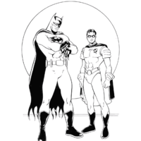 Desenho de Batman e Robin para colorir
