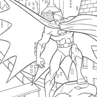 Desenho de Batman e sua capa para colorir