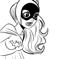 Desenho de Cara da Batgirl para colorir