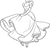 Desenho de Roupa da Cinderela para colorir