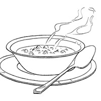 Desenho de Sopa de macarrão para colorir