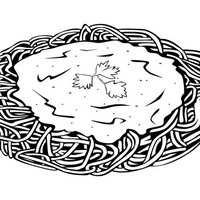 Desenho de Macarrão com queijo ralado para colorir
