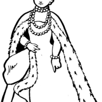 Desenho de Rainha elegante para colorir