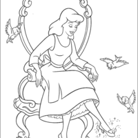 Desenho de Sapatinho nos pés da Cinderela para colorir