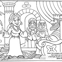 Desenho de Rainha Ester para colorir