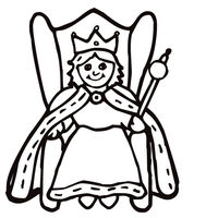 Desenho de Rainha no trono para colorir