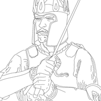 Desenho de Rei Arthur para colorir