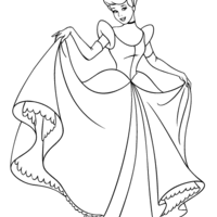 Desenho de Vestido da Cinderela para colorir