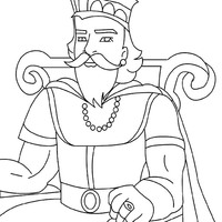 Desenho de Rei no trono para colorir