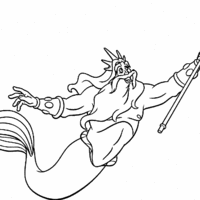 Desenho de Rei Tritão da Pequena Sereia para colorir