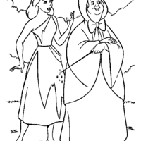 Desenho de Vestido de campesina da Cinderela para colorir