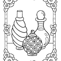 Desenho de Perfumes de rosas para colorir