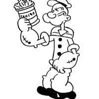 Desenho de Lata de espinafre do Popeye para colorir