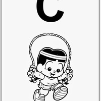 Desenho de Alfabeto da Turma da Monica Letra C para colorir
