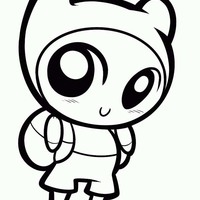 Desenho de Finn chibi para colorir