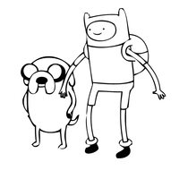Desenho de Finn e Jake de Hora de Aventura para colorir