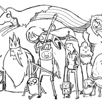Desenho de Personagens de Hora de Aventuras para colorir