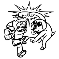 Desenho de Poderes de Finn e Jake para colorir