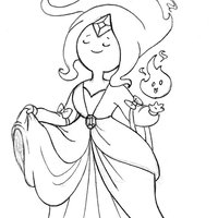 Desenho de Princesa Flama de Hora de Aventura para colorir