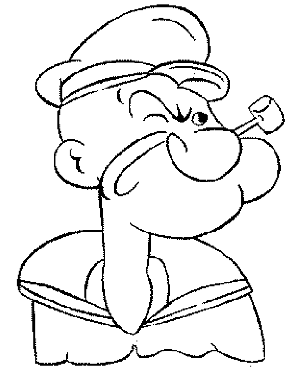 Popeye com cara de bravo